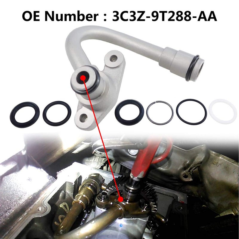 TIKSCIENCE HPOP Discharge Tube,Fits for Ford 2003-2004 6.0 L F-250 F350 F450 F-550 Super Duty,Fits for Ford Excursion 2003-2004,Fits for Ford E-350 Super Duty Van,High Pressure Oil Pump Replace 3C3Z-9T288-AA - Image 2